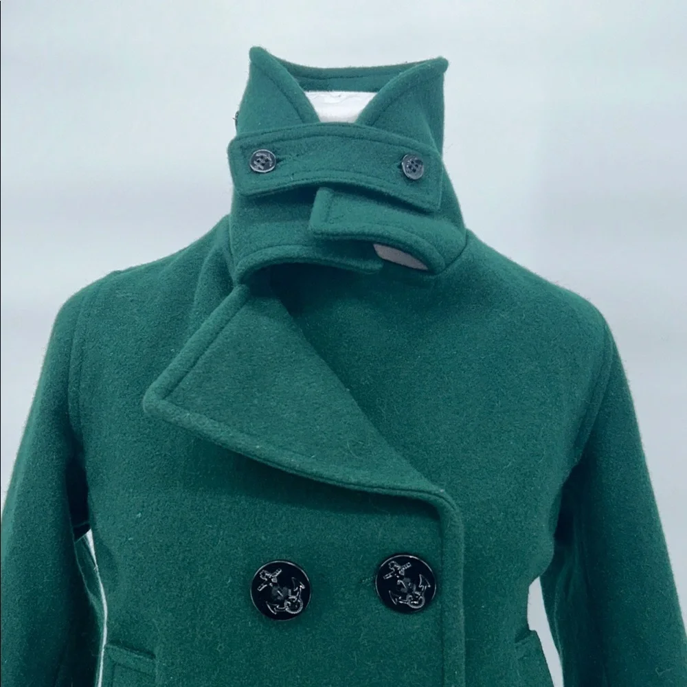 VTG Fidelity Green Wool Peacoat Women XS Military Double Breasted Made USA - Picture 4 of 15